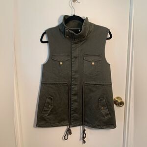 Honey Belle EUC green utility cargo drawstring vest Size Medium